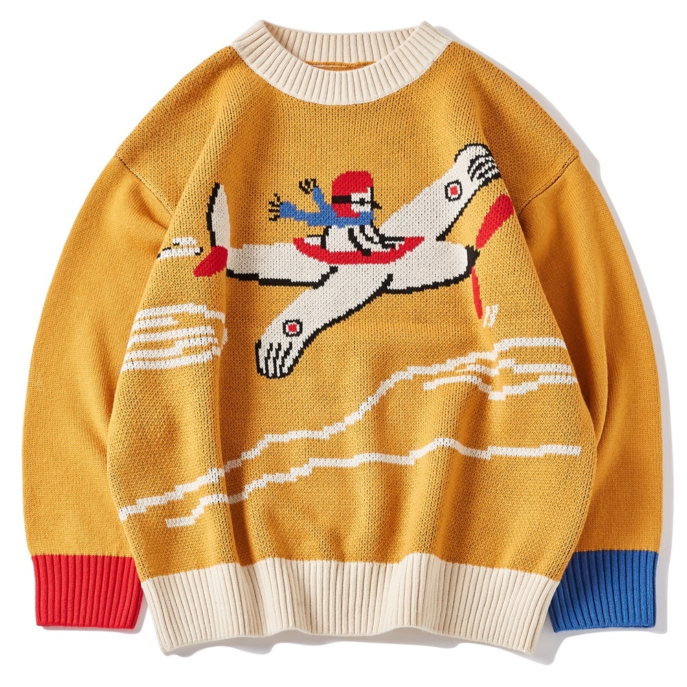 Colorblock Airplane Sweater